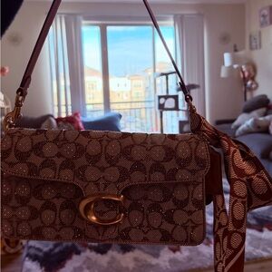 Coach Brown Crossbody Bag with Gold Accents